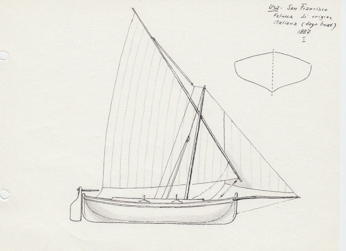 188 USA - San Francisco - felucca di origine italiana - dago boat - 1887
